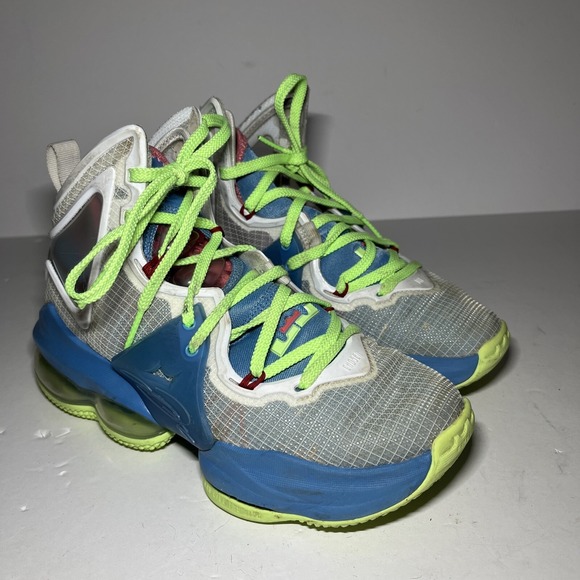 Nike Other - Nike LeBron XIX 19 Size 3.5Y Tropical Dutch Blu Pomegranate Lime Glow DC9339-400